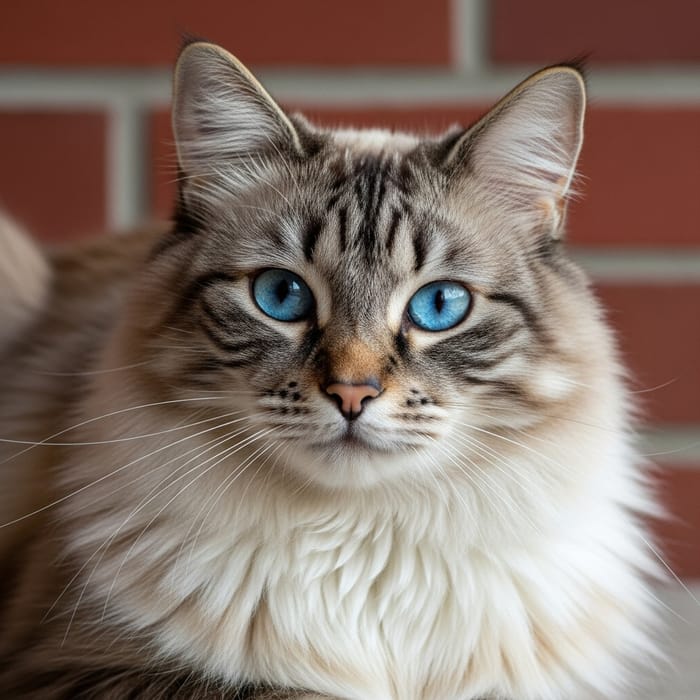Majestic Blue-Eyed Cat Basking in Sunlight Majestic Blue-Eyed Cat Basking in Sunlight