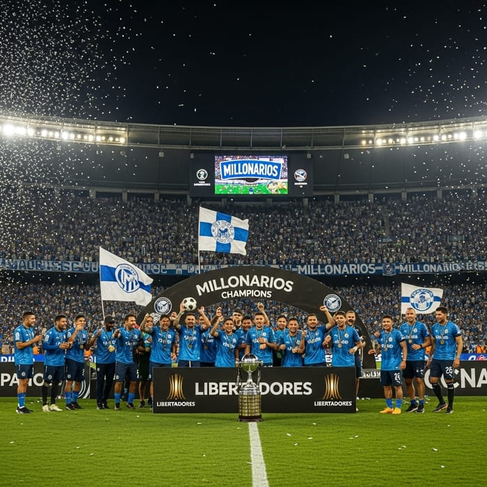 Millonarios Lift Libertadores Trophy in Victory Celebration