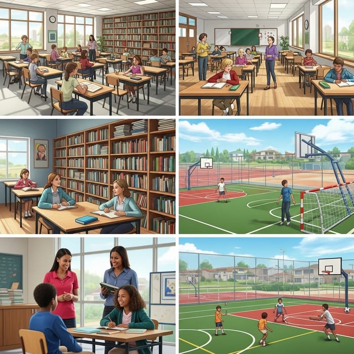 Bright and Spacious School Environment with Engaging Activities Bright and Spacious School Environment with Engaging Activities