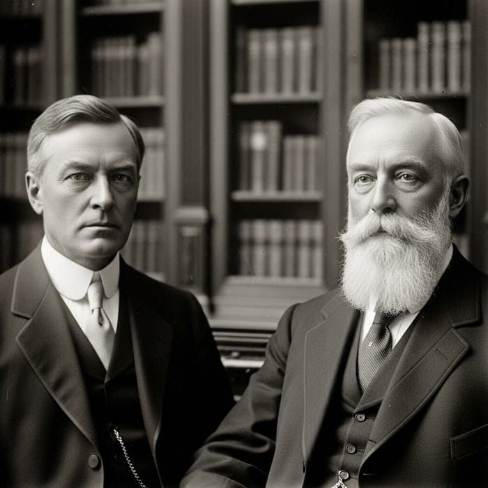 Vintage Black and White Photo: Felix Dzerzhinsky and Lenin, Early 20th Century Vintage Black and White Photo: Felix Dzerzhinsky and Lenin, Early 20th Century