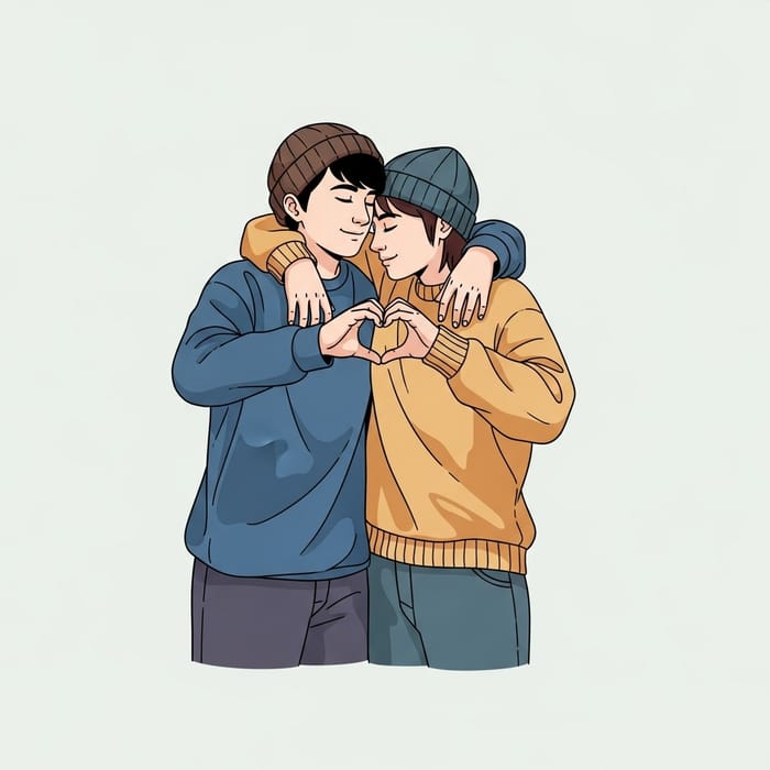 Heart Embrace Symbolizing Love and Connection