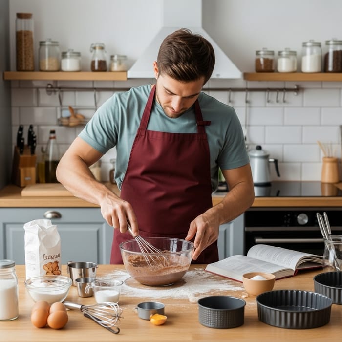 Man Baking Cake: A Joyful Creation