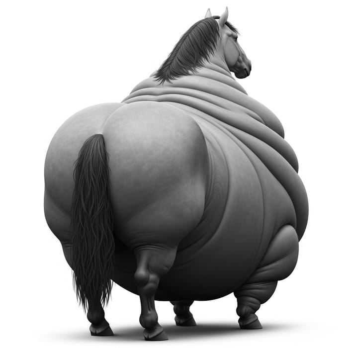 Giant Horse with Obesity: A Unique Silhouette Giant Horse with Obesity: A Unique Silhouette