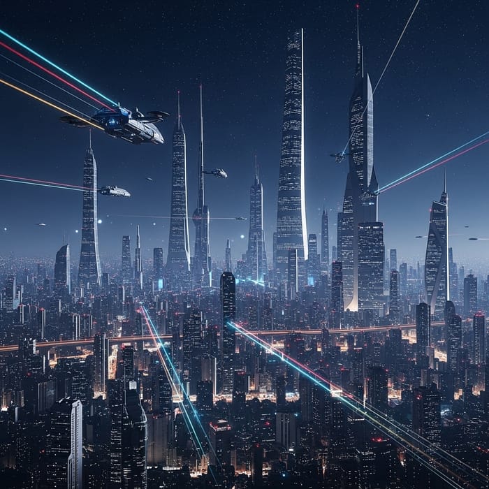 Futuristic Cityscape from Afar Futuristic Cityscape from Afar