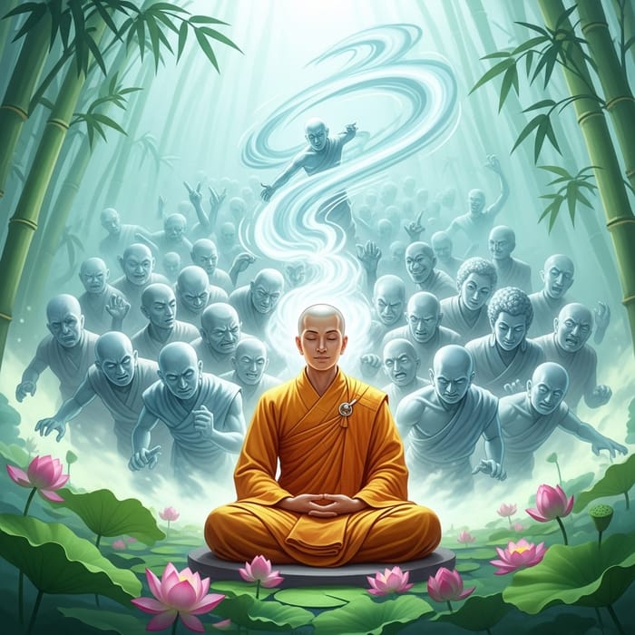 Tranquil Asian Seeker Amidst Ghosts | Ethereal Châu Á Scene Tranquil Asian Seeker Amidst Ghosts | Ethereal Châu Á Scene