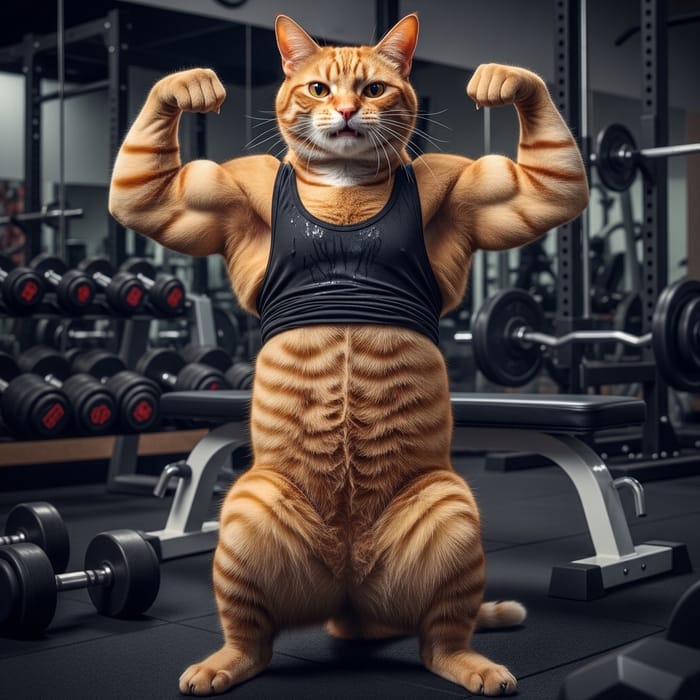 Impressive Cat: Muscular Feline Display Impressive Cat: Muscular Feline Display