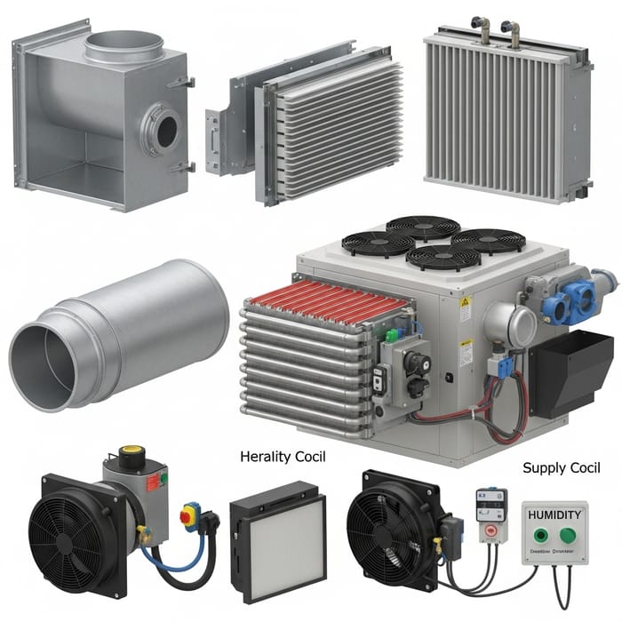 3D Rendering of Air Handler Unit - Detailed Components Showcase