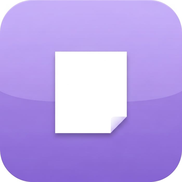 Light Purple App Icon Design with Note Paper