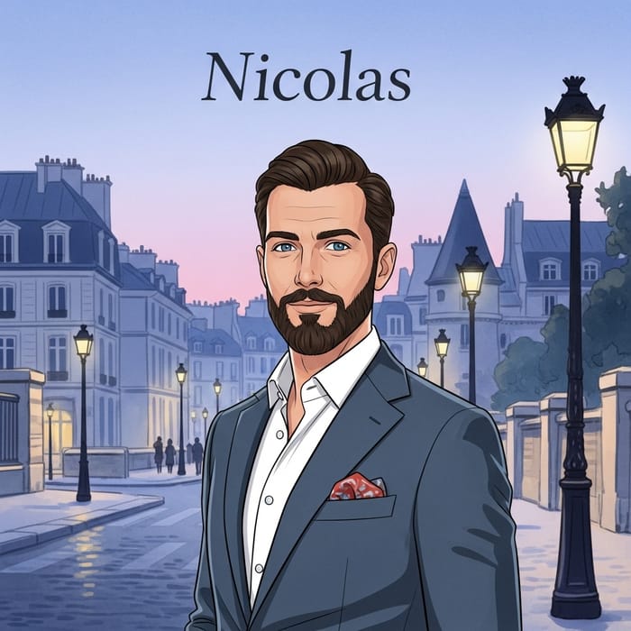 Nicolas - French Gentleman in Paris Illustration