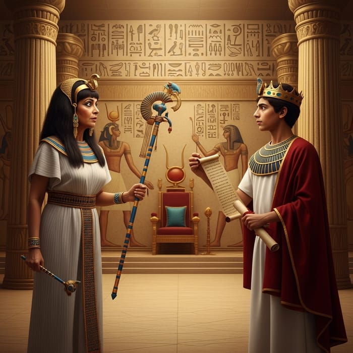 Lucha entre Cleopatra y Ptolomeo - Escena Histórica Lucha entre Cleopatra y Ptolomeo - Escena Histórica