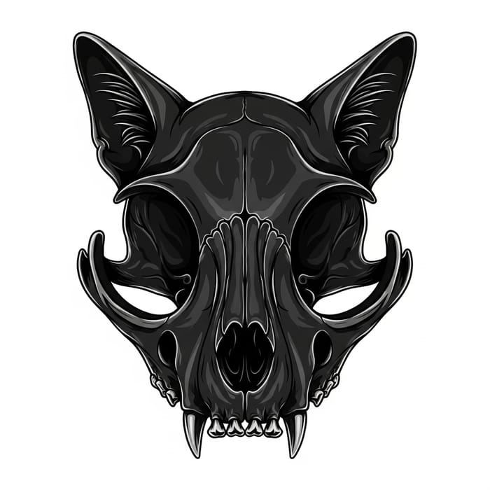 Cat Skull Design: Macabre Feline Aesthetic Artwork Cat Skull Design: Macabre Feline Aesthetic Artwork