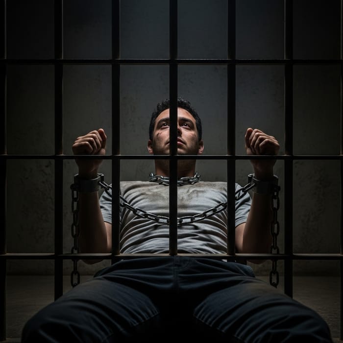 Portrait of a Young Man in Physical and Emotional Confinement Portrait of a Young Man in Physical and Emotional Confinement