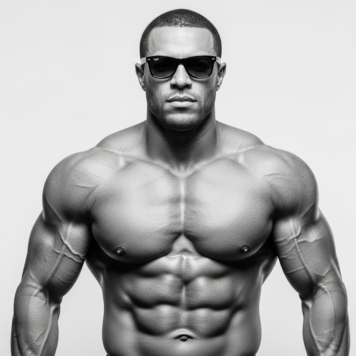 Muscular Gigachad in Black Ray-Ban Glasses Muscular Gigachad in Black Ray-Ban Glasses