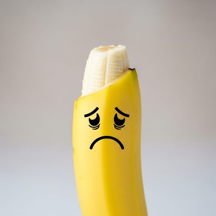Sad Yellow Banana - Depressed Fruit Cartoon