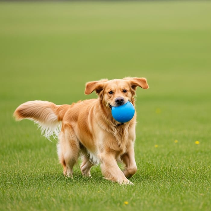 Playful Dog Frolicking in the Summer Sun