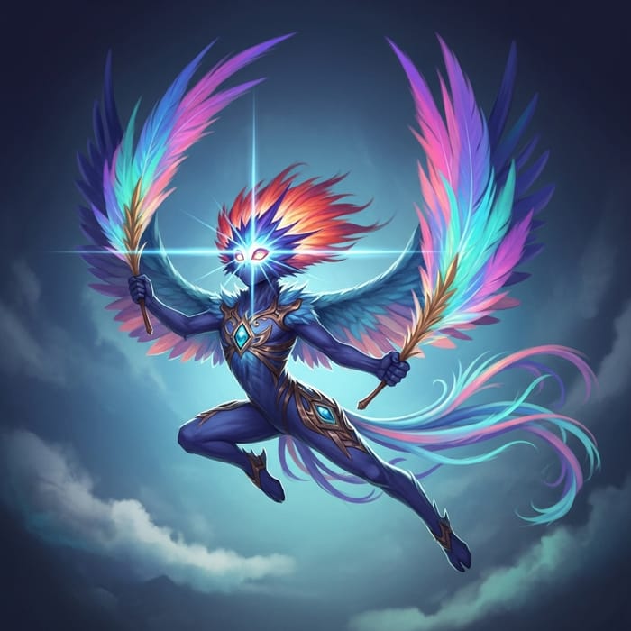Ethereal Creature in Flight | Fantastical Illustration Ethereal Creature in Flight | Fantastical Illustration