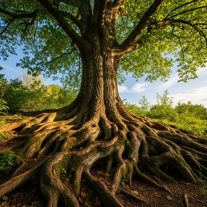 Majestic Tree Roots in Lush Environment