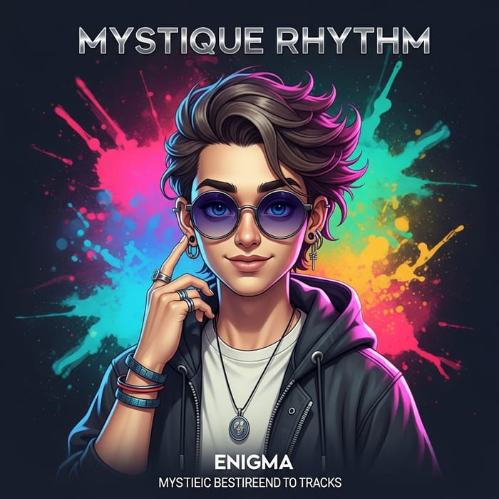 Mystique Rhythm - Custom Music Album Cover Art with Abstract Character