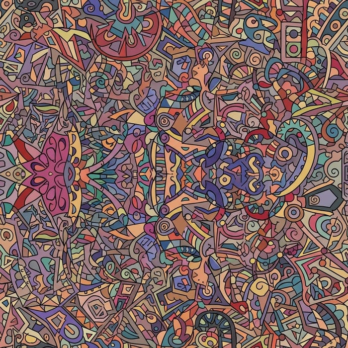 Abstract Colorful Pattern Design: Vẽ Bing Ching