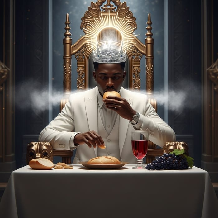 Ethereal Black Man in Throne Room - Sacred Communion