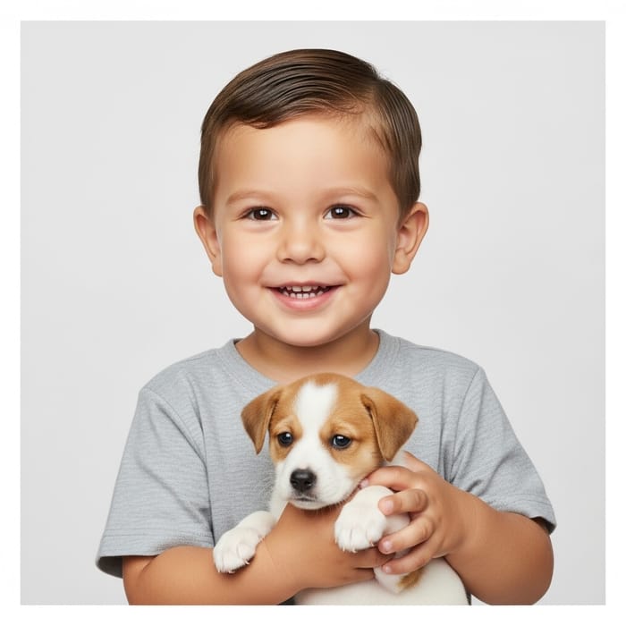 Charming Boy with Puppy-Like Innocence | Heartwarming Imaginative Joy