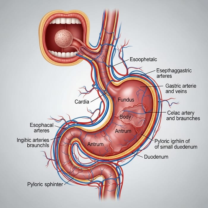Food Bolus Journey: Anatomy of Digestive System Illustrated
