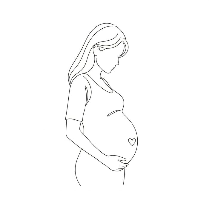 Simple Pregnancy Art | Heart Shape on Belly Simple Pregnancy Art | Heart Shape on Belly