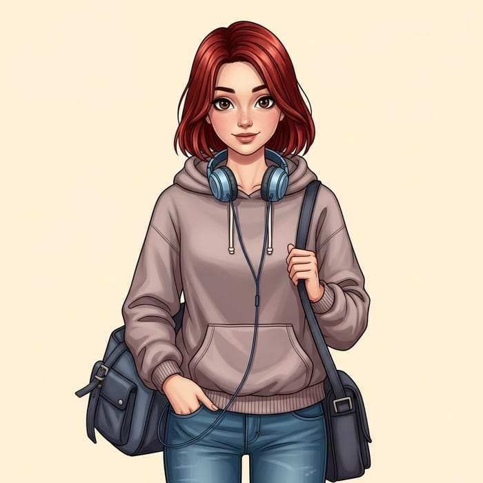 Beautiful 16-Year-Old with Red Hair - Casual and Trendy Look Beautiful 16-Year-Old with Red Hair - Casual and Trendy Look