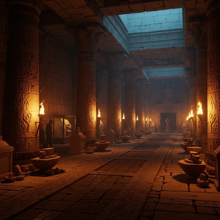 Realistic Halls of Amenti: Subterranean Scene Inspired by Ancient Egypt