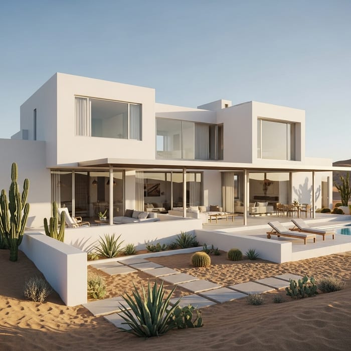 Minimalist Desert Villa Inspired by Richard Meier Minimalist Desert Villa Inspired by Richard Meier
