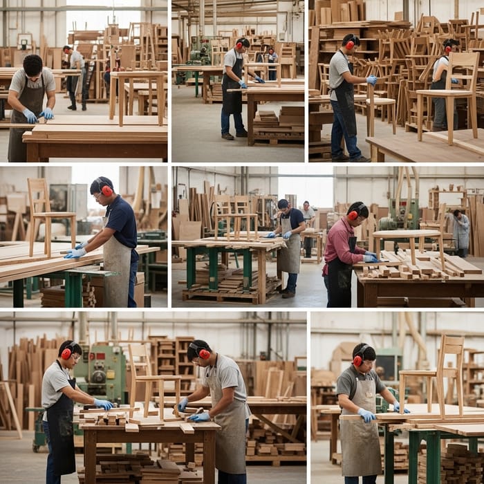 Furniture Manufacturing Process in Diverse Factory Furniture Manufacturing Process in Diverse Factory