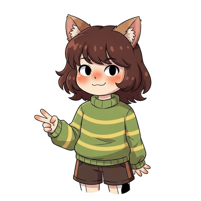 Undertale Chara: Character with Cat Ears Undertale Chara: Character with Cat Ears
