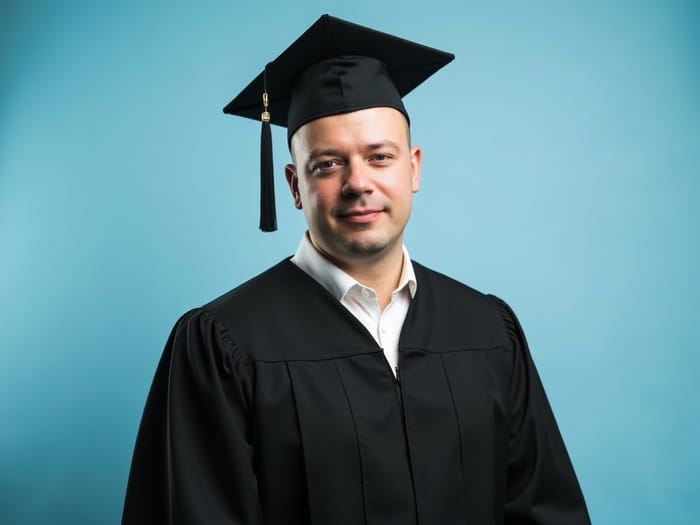Stunning Graduation Headshot in Black Robe Stunning Graduation Headshot in Black Robe
