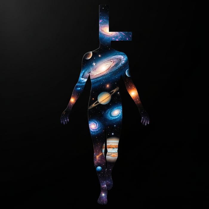 Galactic Human 'L' Form with Stars & Planets Galactic Human 'L' Form with Stars & Planets
