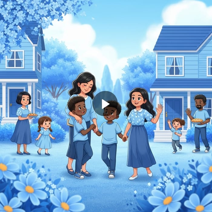 Harmonious Family Living in Peace - Beautiful Multicultural Environment