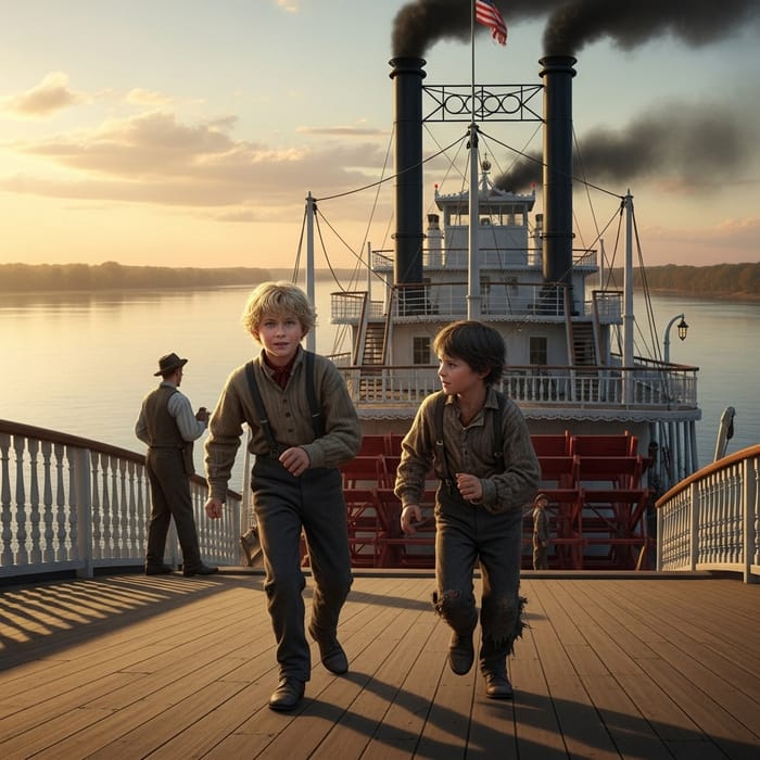 Tom Sawyer and Huckleberry Finn Steamship Adventure