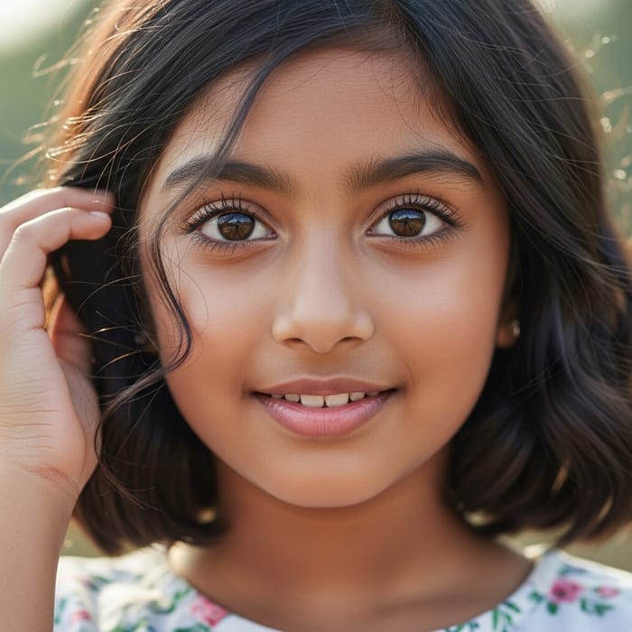 Detailed South Asian Girl Avatar with Radiant Face and Expressive Eyes