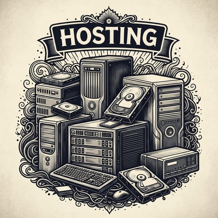 Vintage Black & White Hosting Equipment Poster - Chiaroscuro Digital Art Vintage Black & White Hosting Equipment Poster - Chiaroscuro Digital Art