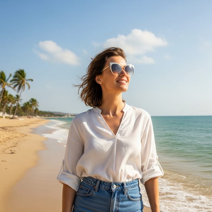 Elegant Beach Day Look: Woman in Bikini | Summer Fashion Elegant Beach Day Look: Woman in Bikini | Summer Fashion