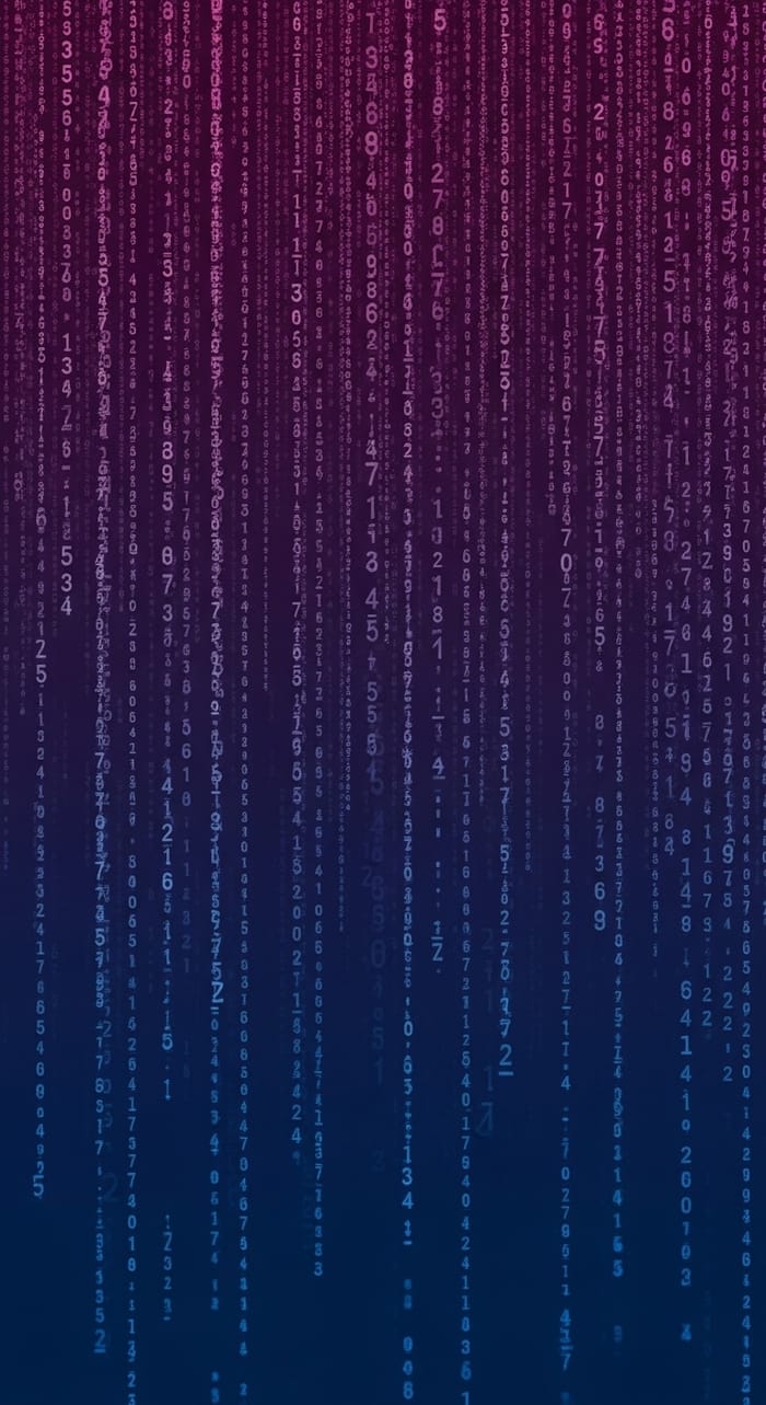 Matrix Inspired Background with Violet to Blue Gradient