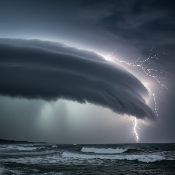 Ominous Storm with Vivid Lightning Ominous Storm with Vivid Lightning