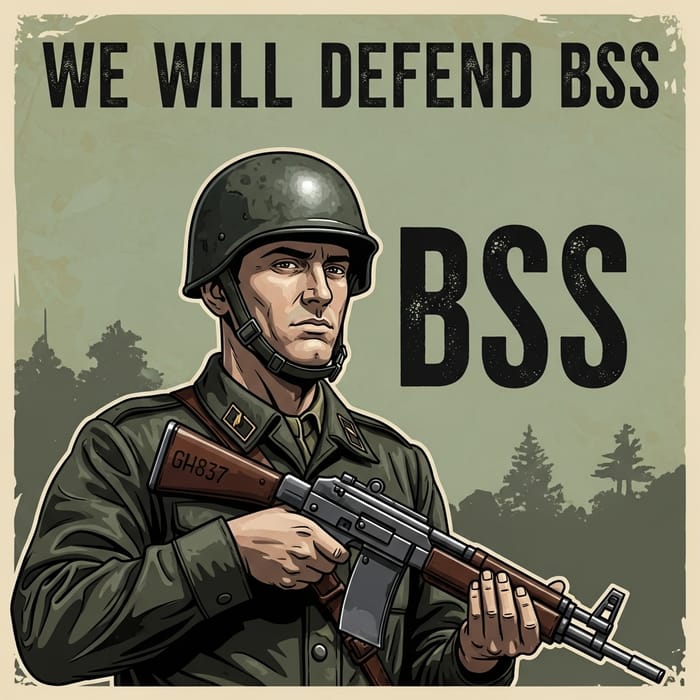 Vintage Military Recruitment Poster - Defend BSS - New Slogan Vintage Military Recruitment Poster - Defend BSS - New Slogan