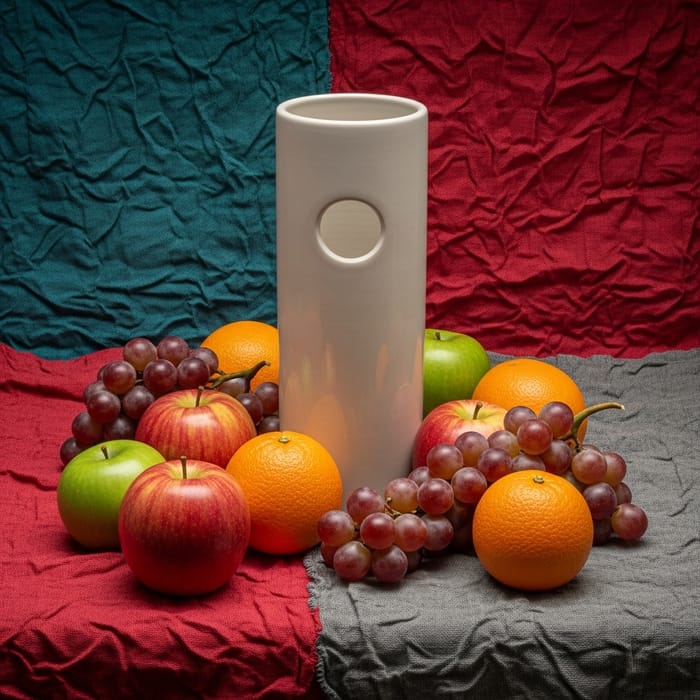 Still Life Photo of Ceramic Vase and Variety of Fresh Fruits Still Life Photo of Ceramic Vase and Variety of Fresh Fruits