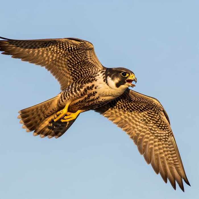 Majestic Falcon in Mid-Flight | Stunning Image of a Noble Predator