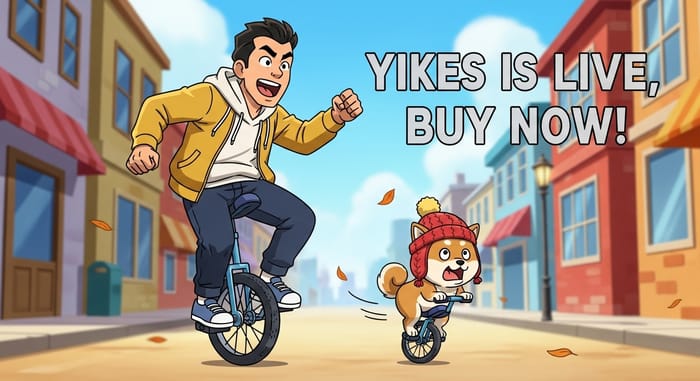 Cartoon Man and Shiba Inu Unicycle Adventure | Yikes is Live, Buy Now!