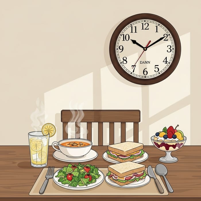 Serene Lunch Scene at Midday | Peaceful Retreat Serene Lunch Scene at Midday | Peaceful Retreat