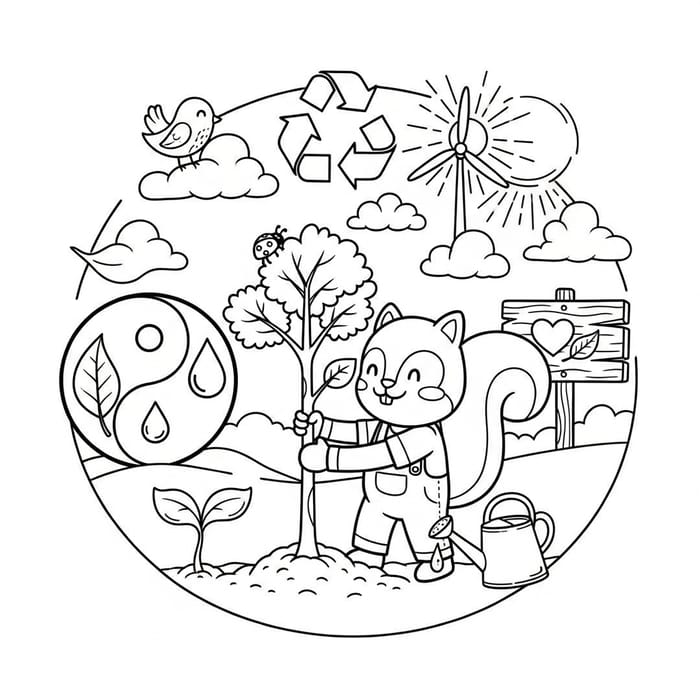 Cute Harmony Doodle: Nurturing & Conservation Themes Cute Harmony Doodle: Nurturing & Conservation Themes