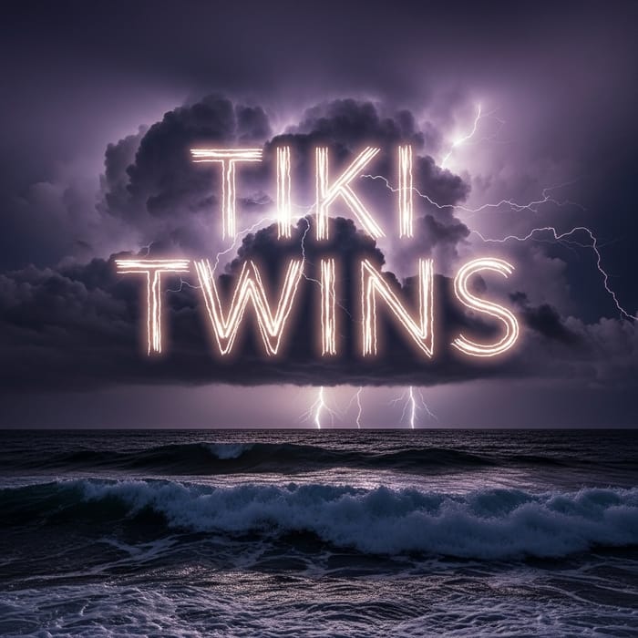 Tiki Twins Lightning Over Ocean | Storm Spectacle Tiki Twins Lightning Over Ocean | Storm Spectacle