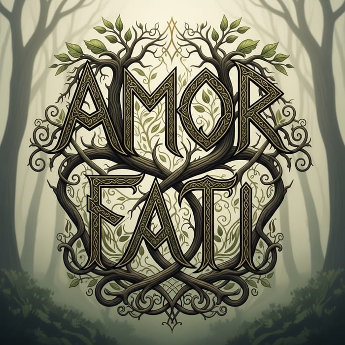 Mystical 'Amor Fati' Rune Tattoo Art