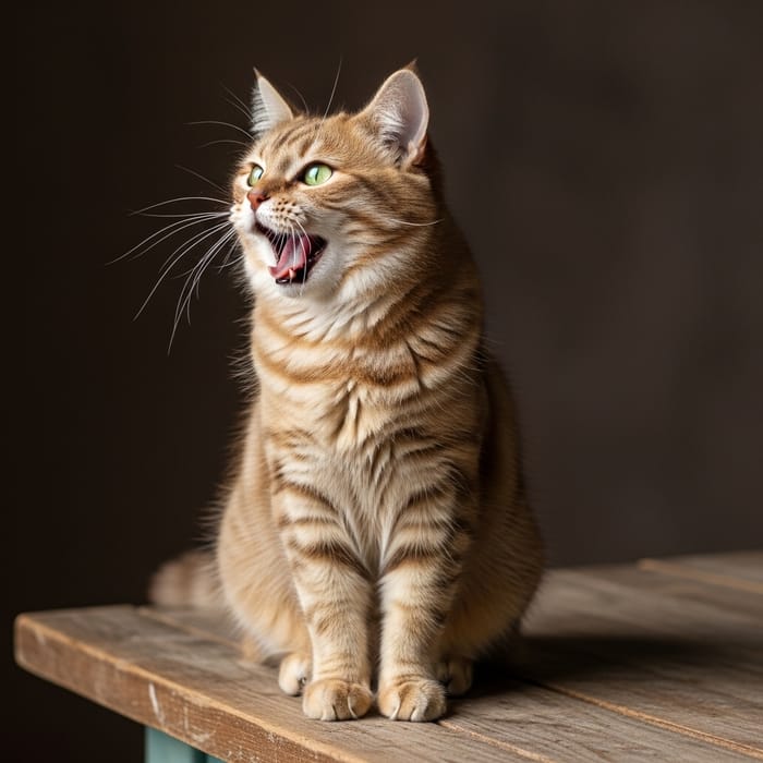 Elegant Domestic Cat with Striking Green Eyes Elegant Domestic Cat with Striking Green Eyes